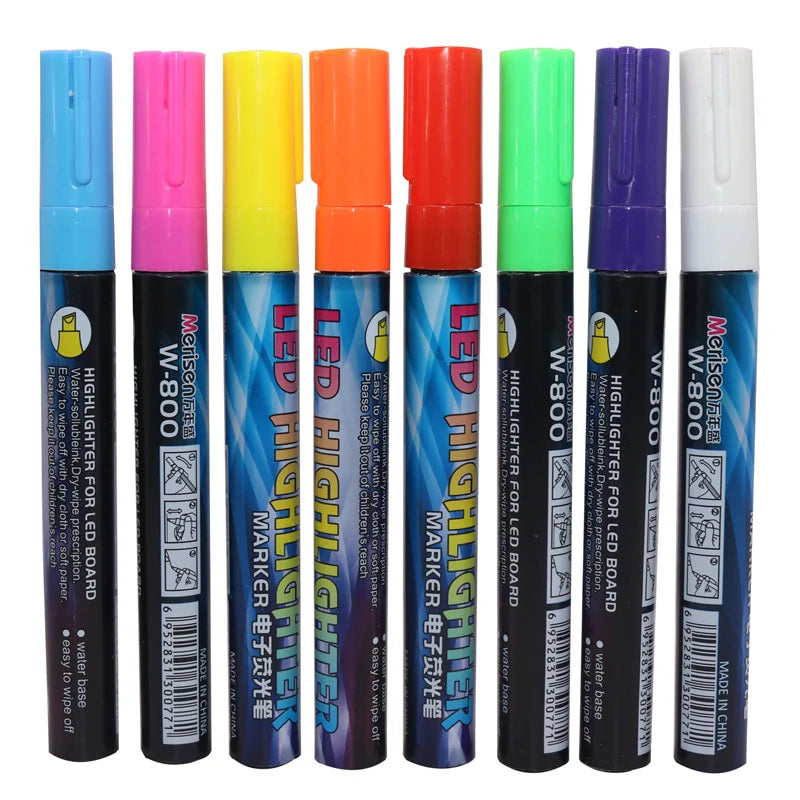 LED Highlighter Marks Pen Queen Bee Marker Pen 135mm*4mm 8 Colors Optional Bevel Nib Paintbrush Beekeeping Tools