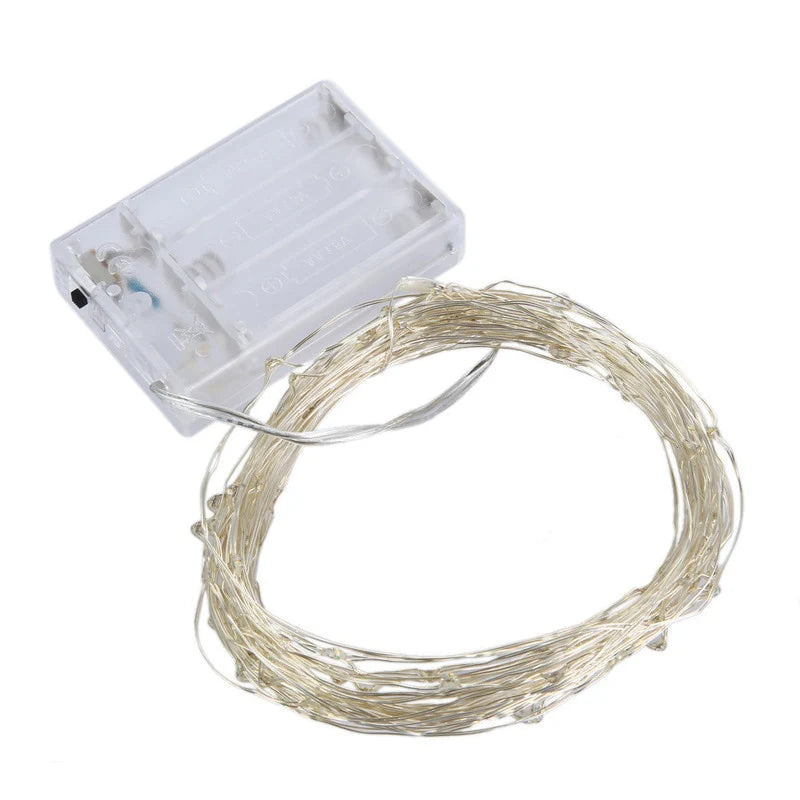 Copper Wire Battery Powered LED String Light - Home, Wedding, Party Decoration String Light