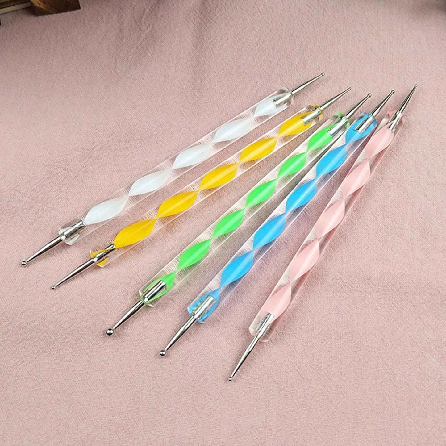 25pcs Mandala Dotting Tools Set - Dotting Pens, Brush, Acrylic Rods With White Pencil Carrying Bag For Painting Rocks Drawing Drafting
