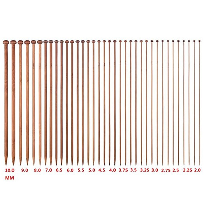 Bamboo Knitting Needles Set - Straight Single Point Yarn Weave Knitting Needles Hook Kit
