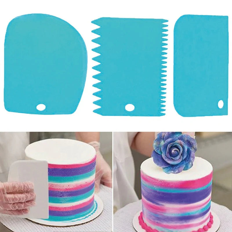 3PCs/Set Silicone Spatula Pastry, Dough, Cake Slicer - Baking Scraper