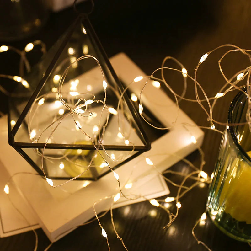 Copper Wire Battery Powered LED String Light - Home, Wedding, Party Decoration String Light
