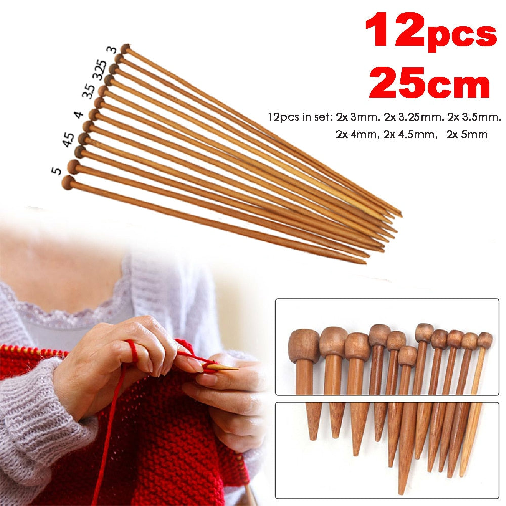 Bamboo Wooden Knitting Stick Needles