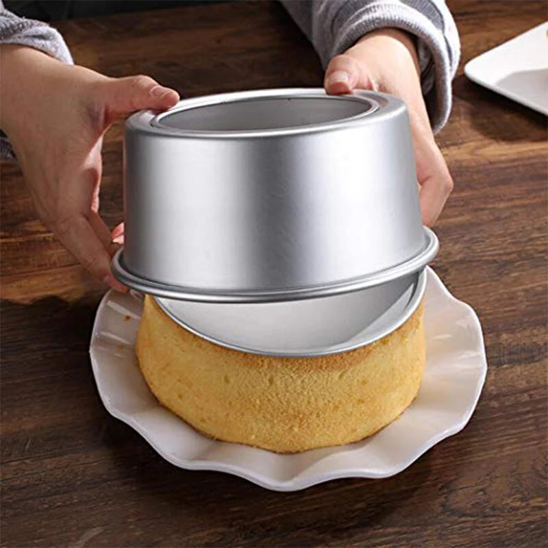 Aluminum Alloy Chiffon Cake Mold Set, 3 Tier Round Cakes Tins