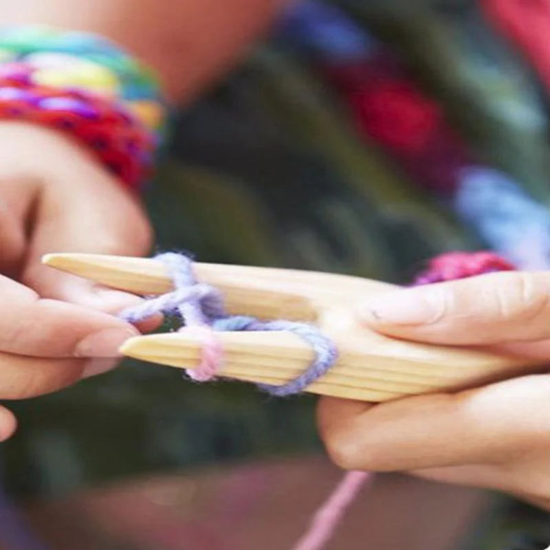 DIY Knitting Crafts Weaving Tool Wooden Fork