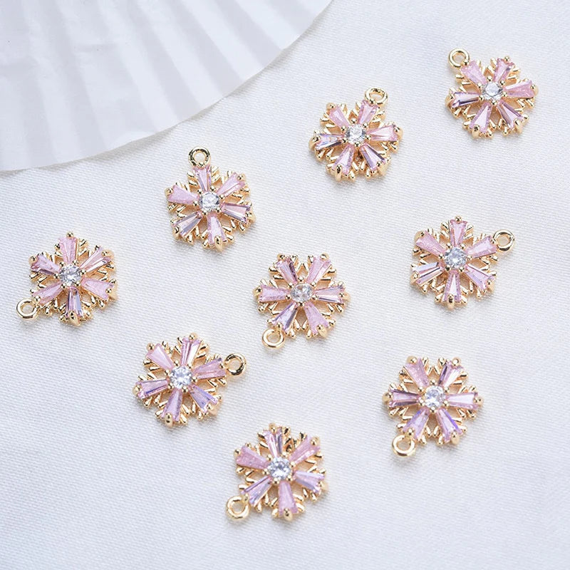 Copper Christmas Snowflake Charms