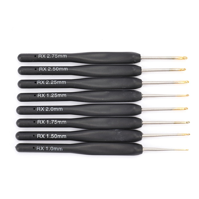 Black Knitting Needles Plastic Handle Crochet Hooks