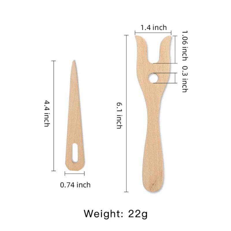 DIY Knitting Crafts Weaving Tool Wooden Fork