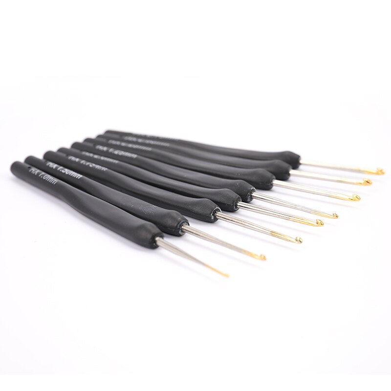 Black Knitting Needles Plastic Handle Crochet Hooks