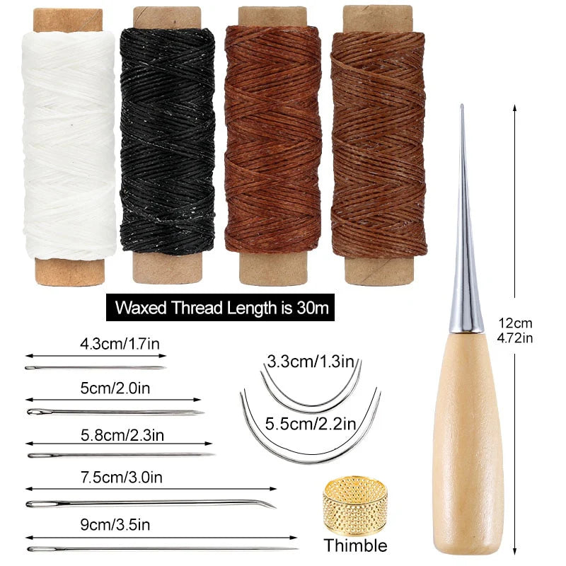 Leather Sewing Kit with Waxed Thread