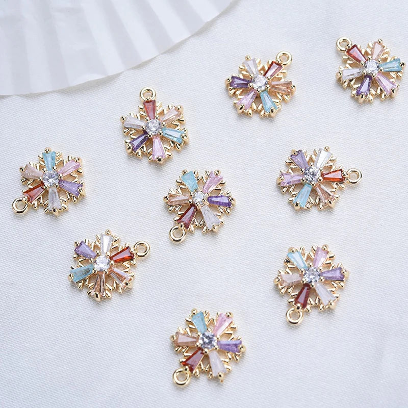 Copper Christmas Snowflake Charms