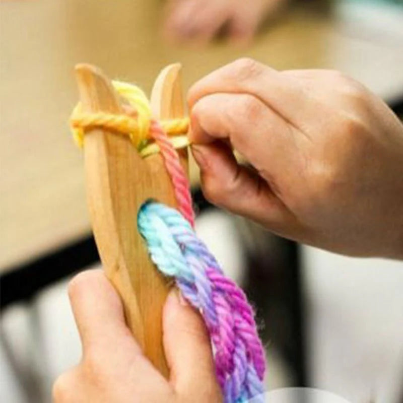 DIY Knitting Crafts Weaving Tool Wooden Fork