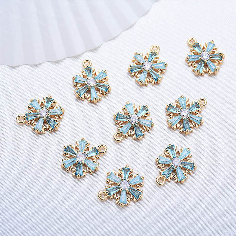 Copper Christmas Snowflake Charms
