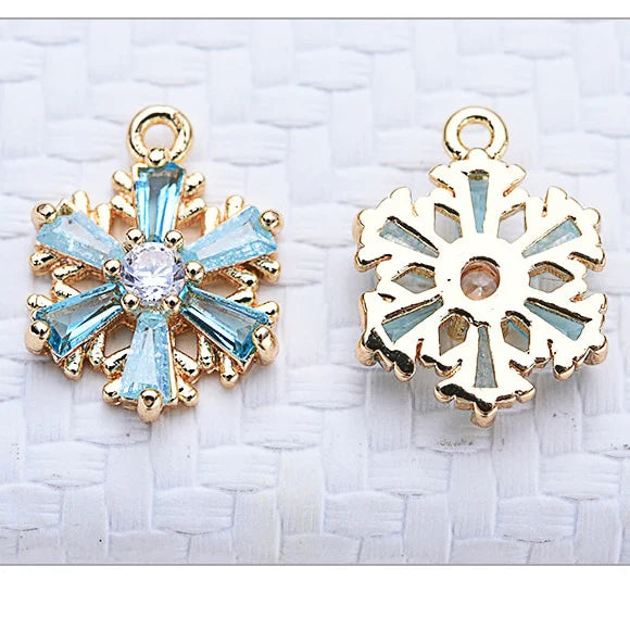Copper Christmas Snowflake Charms