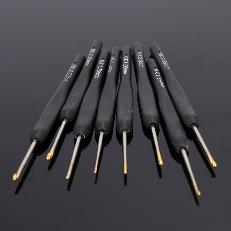 Black Knitting Needles Plastic Handle Crochet Hooks
