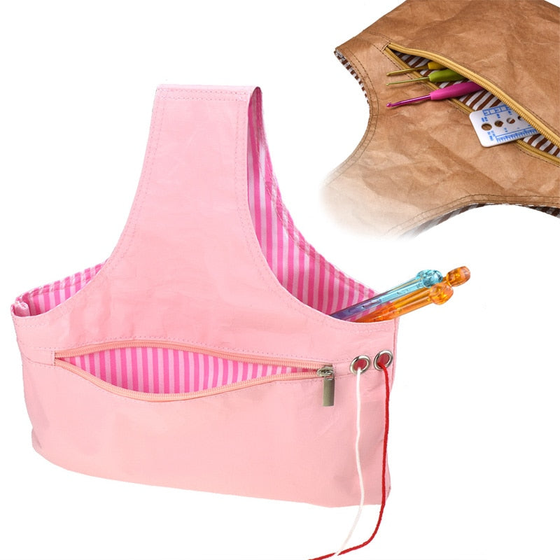 Yarn Sewing Tool Small Projects Storage Bags - Yarn Storage Organizer DIY Apparel Needlework Knitting Tote Bag