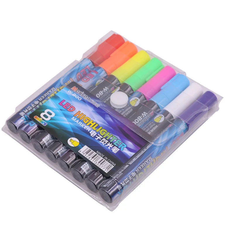 LED Highlighter Marks Pen Queen Bee Marker Pen 135mm*4mm 8 Colors Optional Bevel Nib Paintbrush Beekeeping Tools