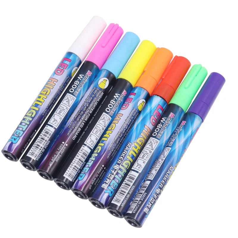 LED Highlighter Marks Pen Queen Bee Marker Pen 135mm*4mm 8 Colors Optional Bevel Nib Paintbrush Beekeeping Tools