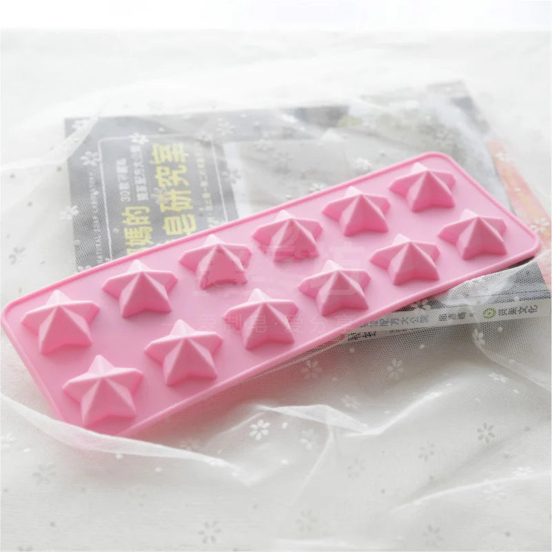 3D Stars Handmade Flexible Silicone Soap Mold - DIY Chocolate Biscuit Fondant Mold