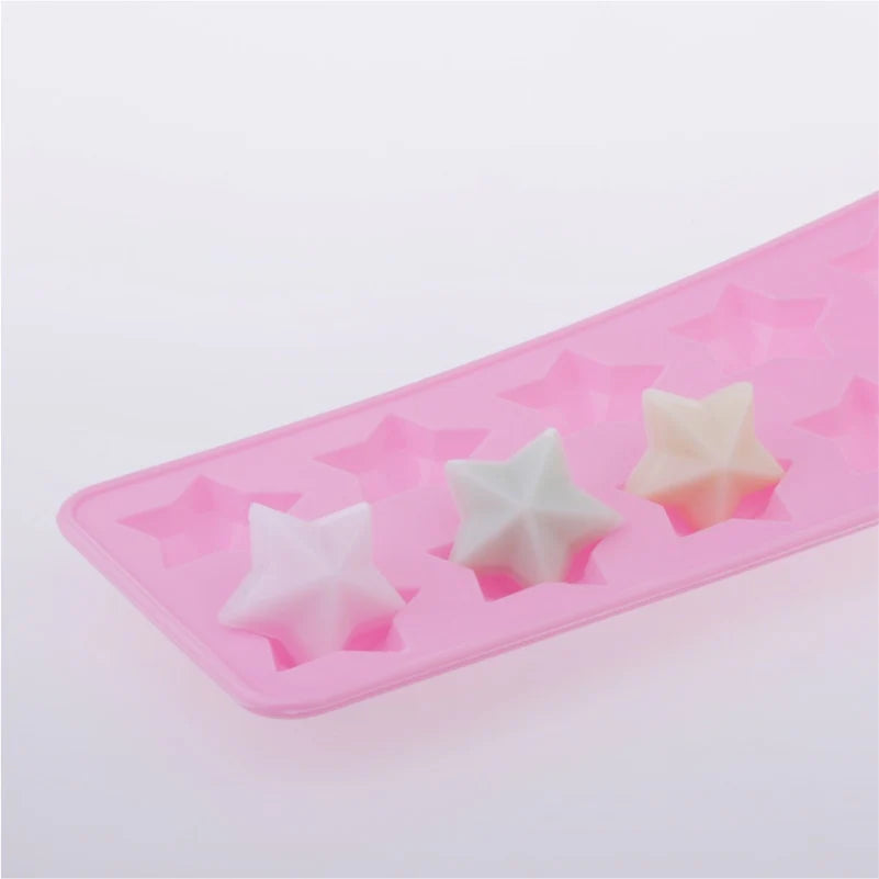 3D Stars Handmade Flexible Silicone Soap Mold - DIY Chocolate Biscuit Fondant Mold