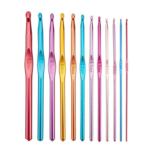 Colorful Aluminum Knitting Needle Crochet Hook Set, Weaving Tool