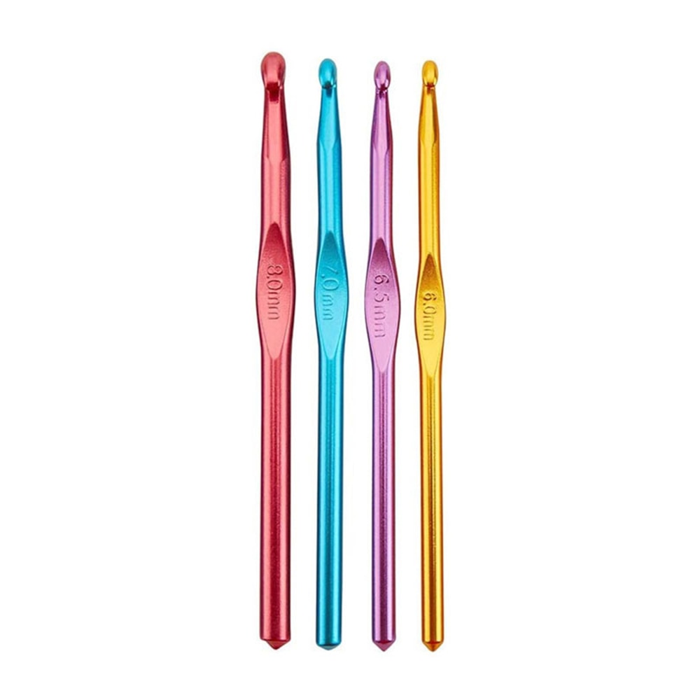 Colorful Aluminum Knitting Needle Crochet Hook Set, Weaving Tool