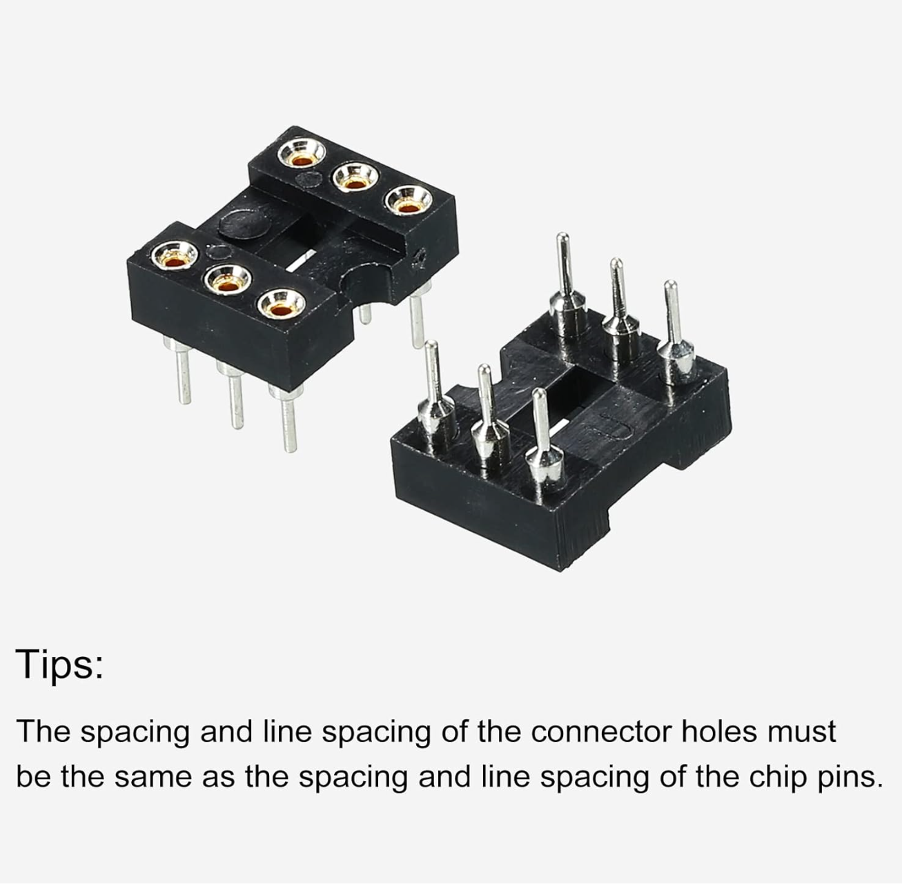 DIP IC Chip Socket Adapter Round Pin 6P 2.54mm Pitch IC Socket for PCB Board Chip