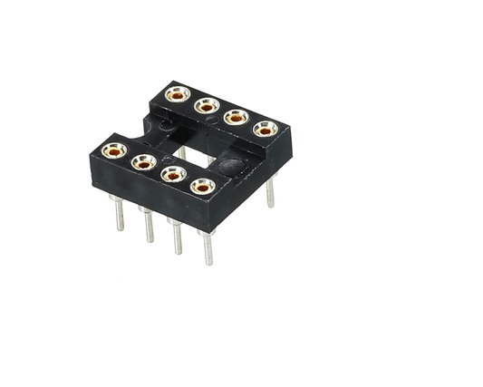 DIP IC Chip Socket Adapter Round Pin 8P 2.54mm Pitch IC Socket for PCB Board Chip