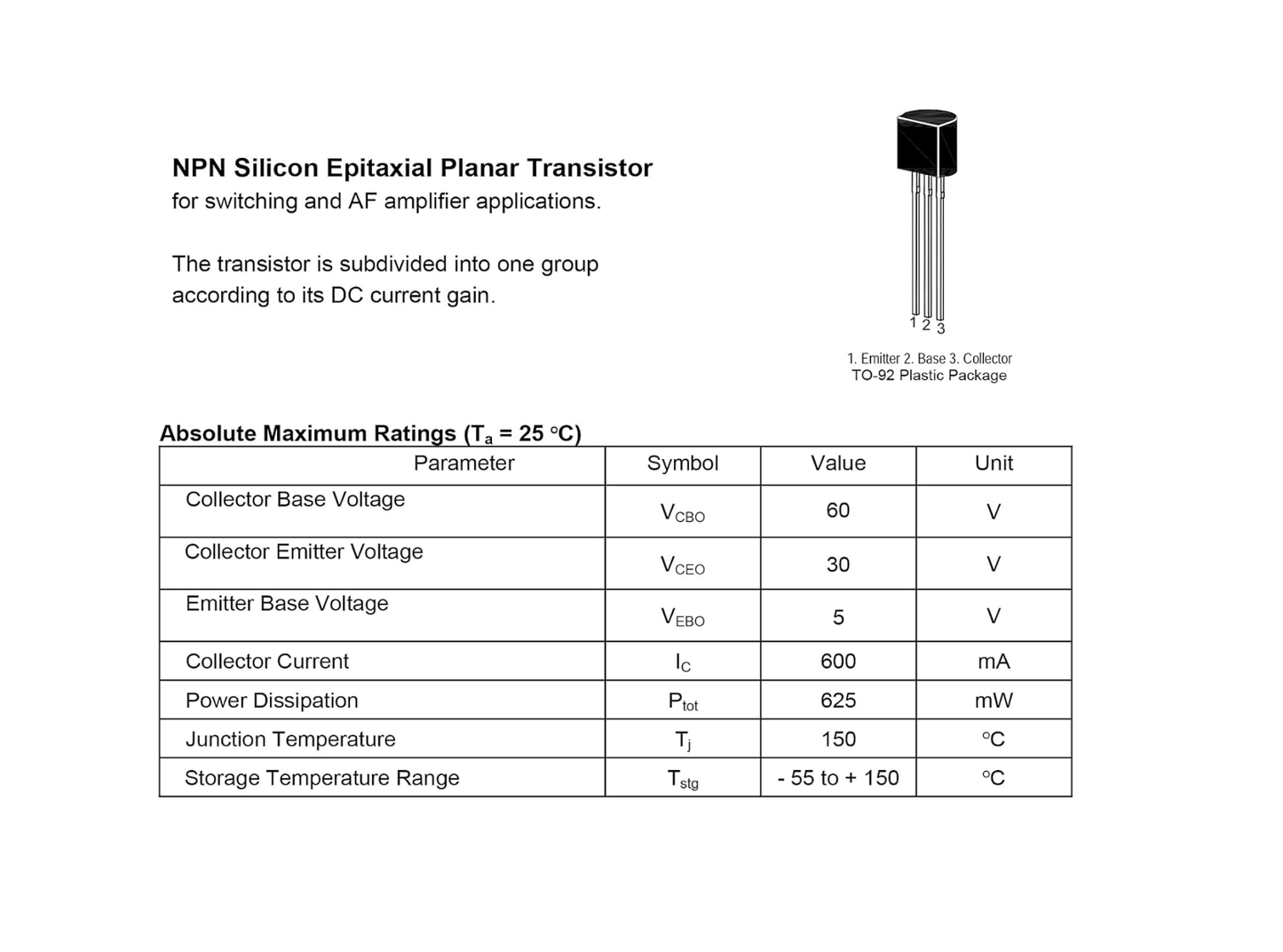 ALLECIN 2N2222 2N2222A Amplifier Transistors NPN Silicon Transistor TO-92 60V 800mA