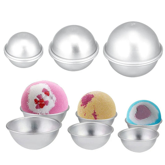 Round Bath Bomb Molds - Homemade Crafting Semicircle Sphere Metal Bath Tool