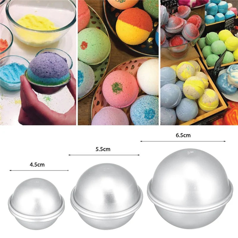 Round Bath Bomb Molds - Homemade Crafting Semicircle Sphere Metal Bath Tool