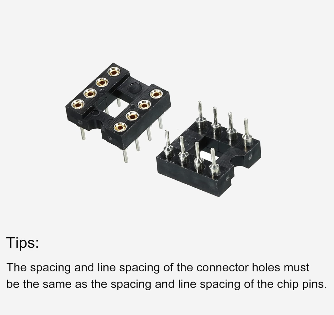 DIP IC Chip Socket Adapter Round Pin 8P 2.54mm Pitch IC Socket for PCB Board Chip