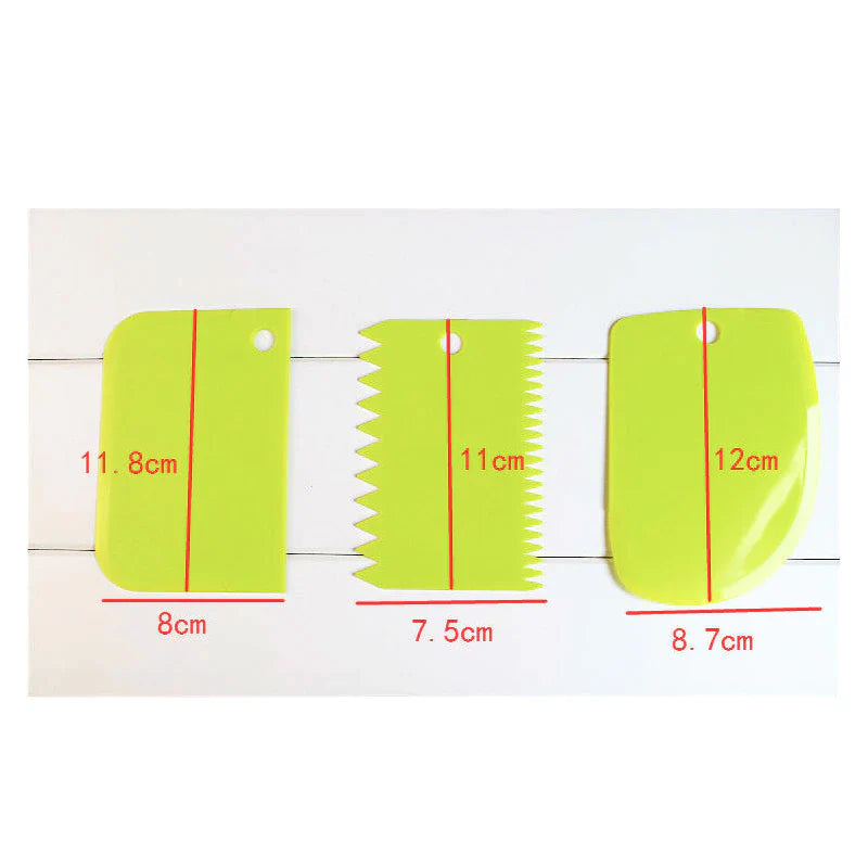 3PCs/Set Silicone Spatula Pastry, Dough, Cake Slicer - Baking Scraper