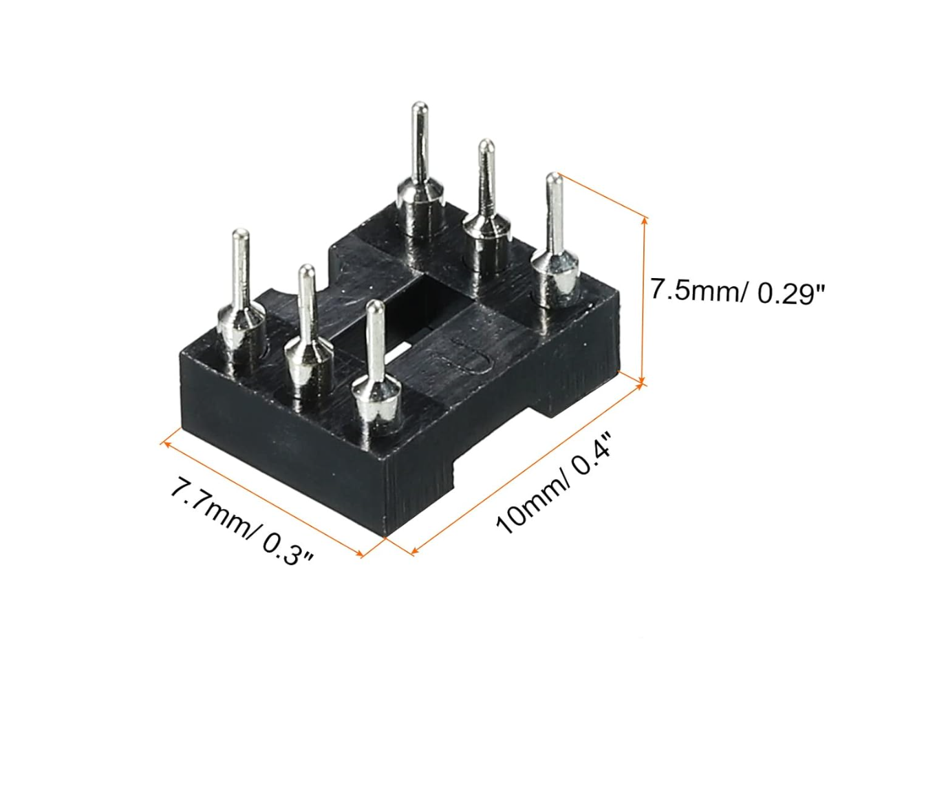 DIP IC Chip Socket Adapter Round Pin 6P 2.54mm Pitch IC Socket for PCB Board Chip