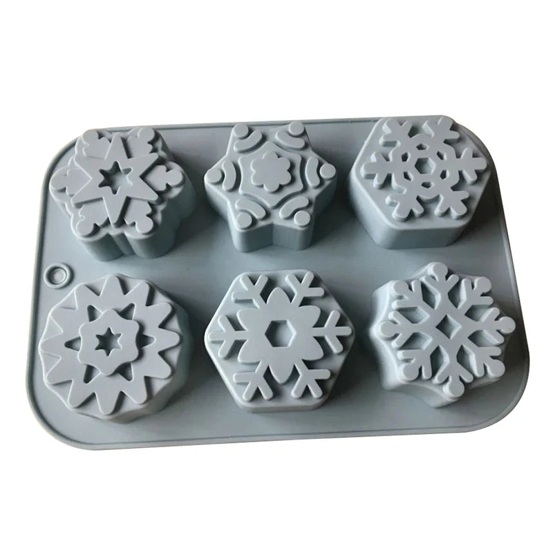 Christmas Snowflake Silicone Soap Mold - Aroma Gypsum Plaster Resin Mould