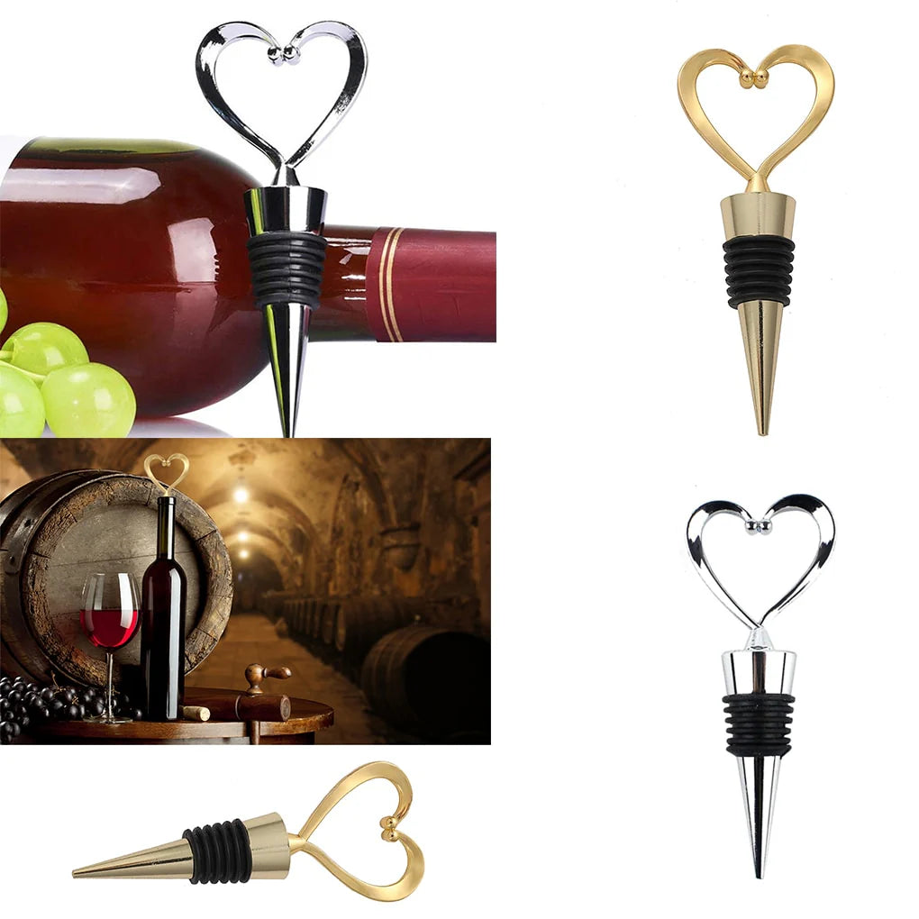 Elegant, Reusable, Heart Shaped Wine - Champagne Used as Wine Bottle Stopper