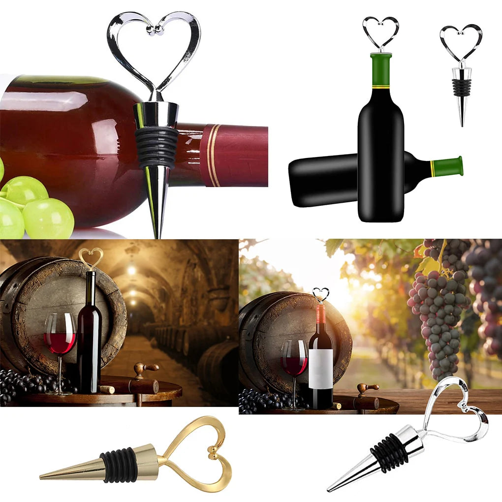 Elegant, Reusable, Heart Shaped Wine - Champagne Used as Wine Bottle Stopper