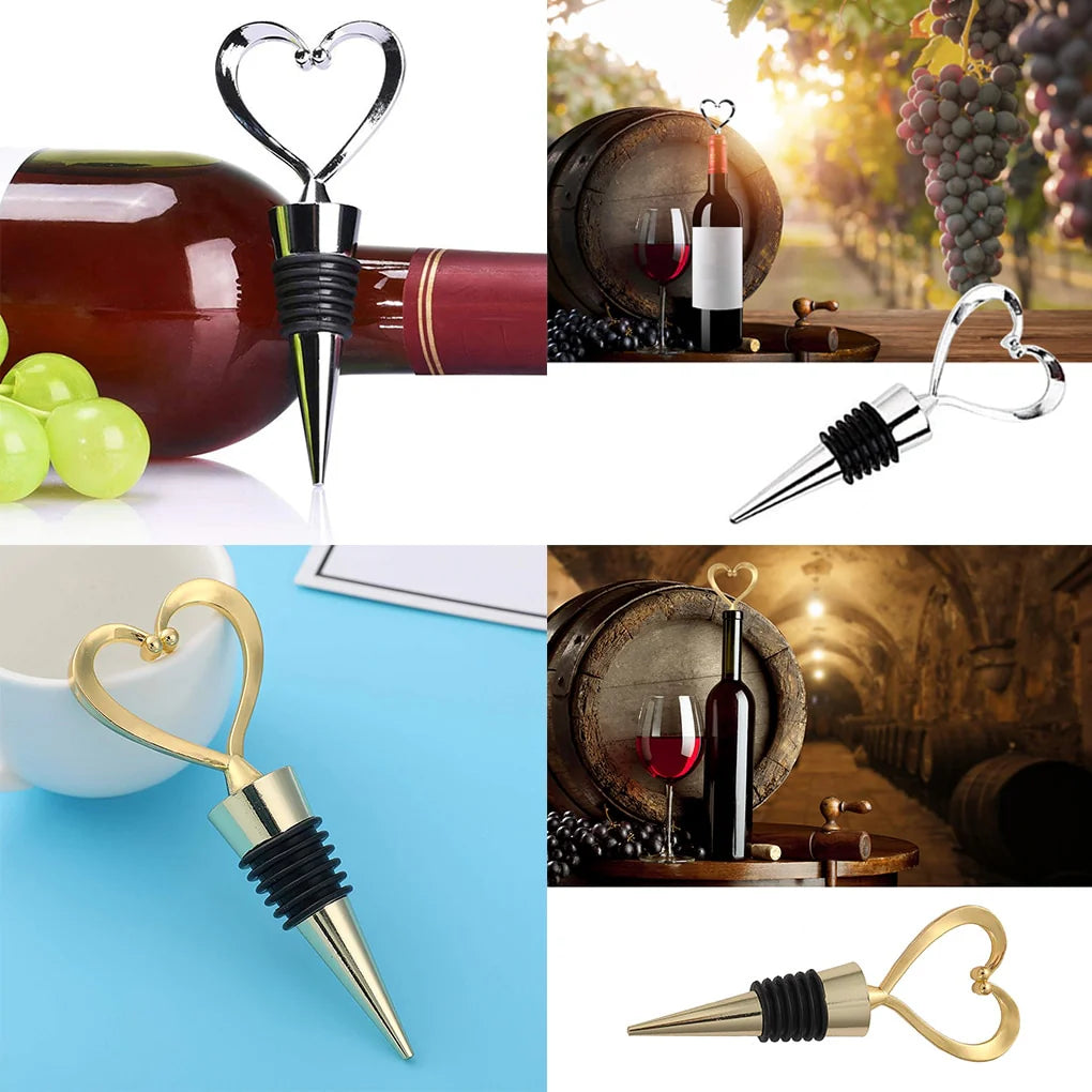 Elegant, Reusable, Heart Shaped Wine - Champagne Used as Wine Bottle Stopper