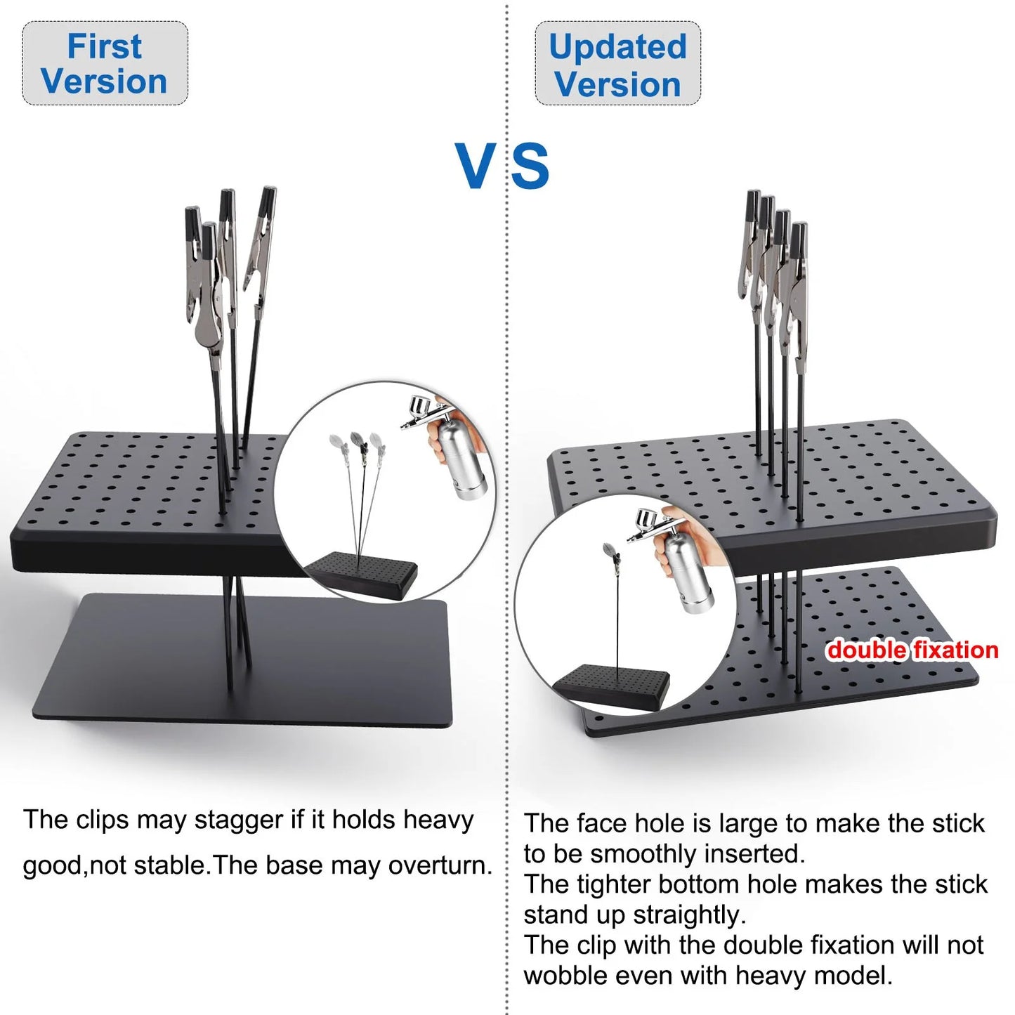 Holes Painting Stand Base Alligator Clips With Rubber Cover Set Updated Modeling Tools Great Gift