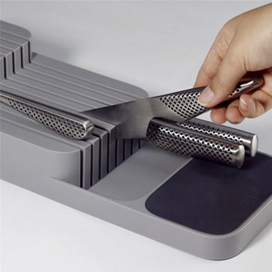 Knife Block Holder Plastic Cutlery Drawer Organizer