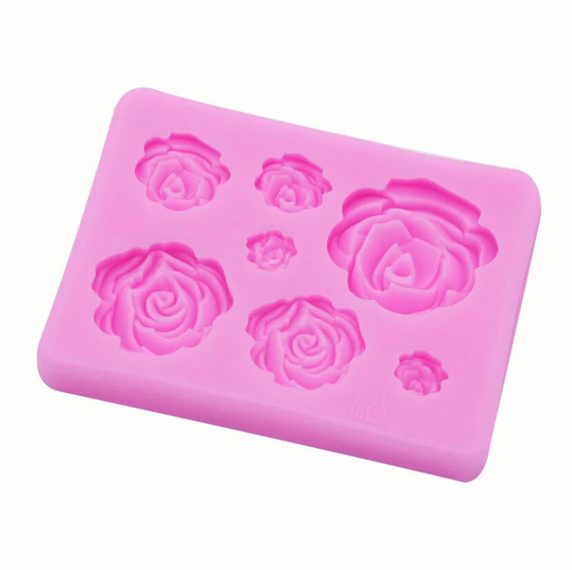 Rose Flower- Silicone Molds, Cupcake Topper Fondant, Cake Decorating Tool