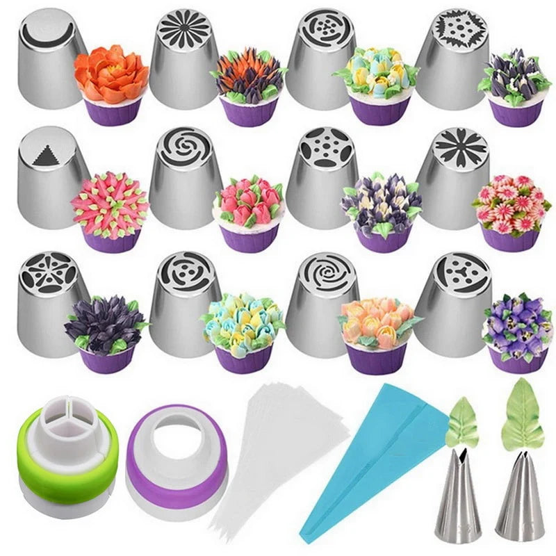 Stainless Steel Tulip Icing Piping, Flower Cream, Pastry Nozzles Bag Cupcake Decorating Tools