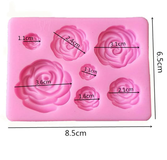 Rose Flower- Silicone Molds, Cupcake Topper Fondant, Cake Decorating Tool