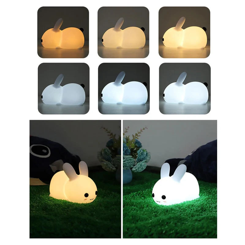 Silicone Jade Rabbit Led Night Light Kids Toy