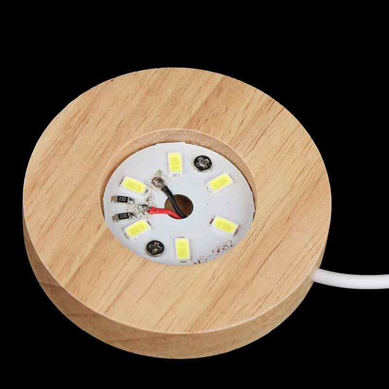 Wood Light Base Rechargeable Remote Control Wooden LED Light