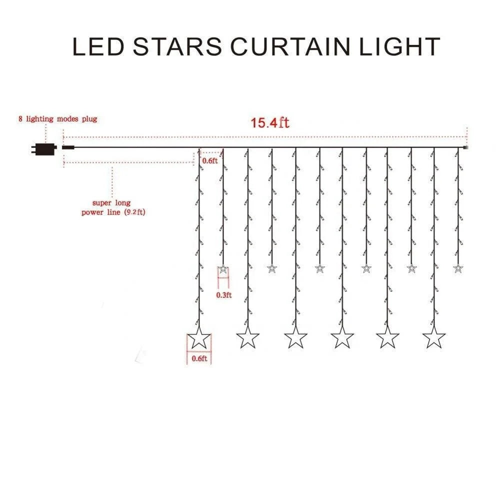 LED Star- Curtain Decoration, String Light