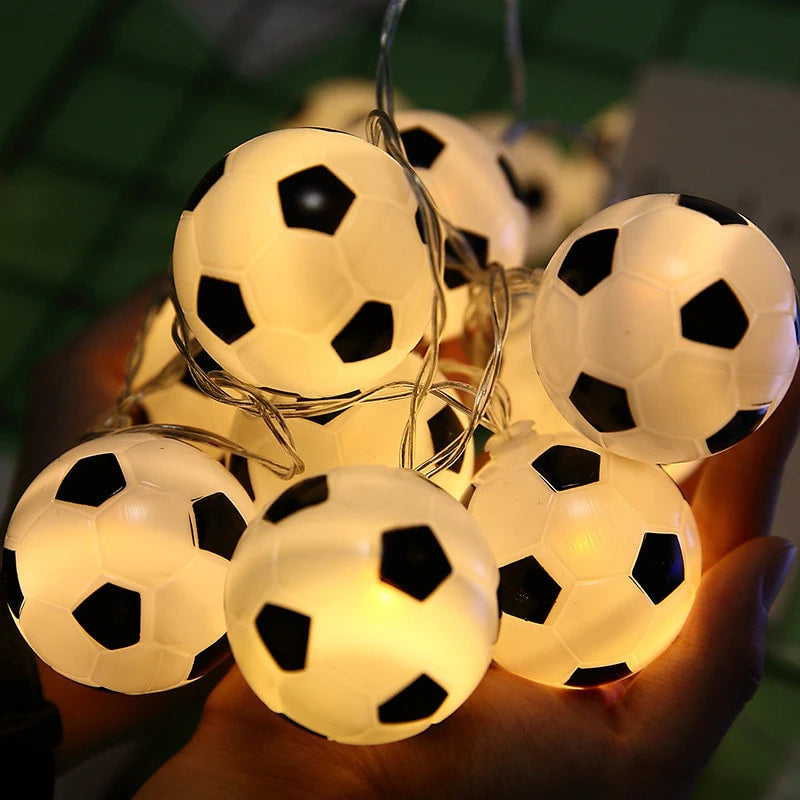 Soccer Balls String Lights - LED Football Garland