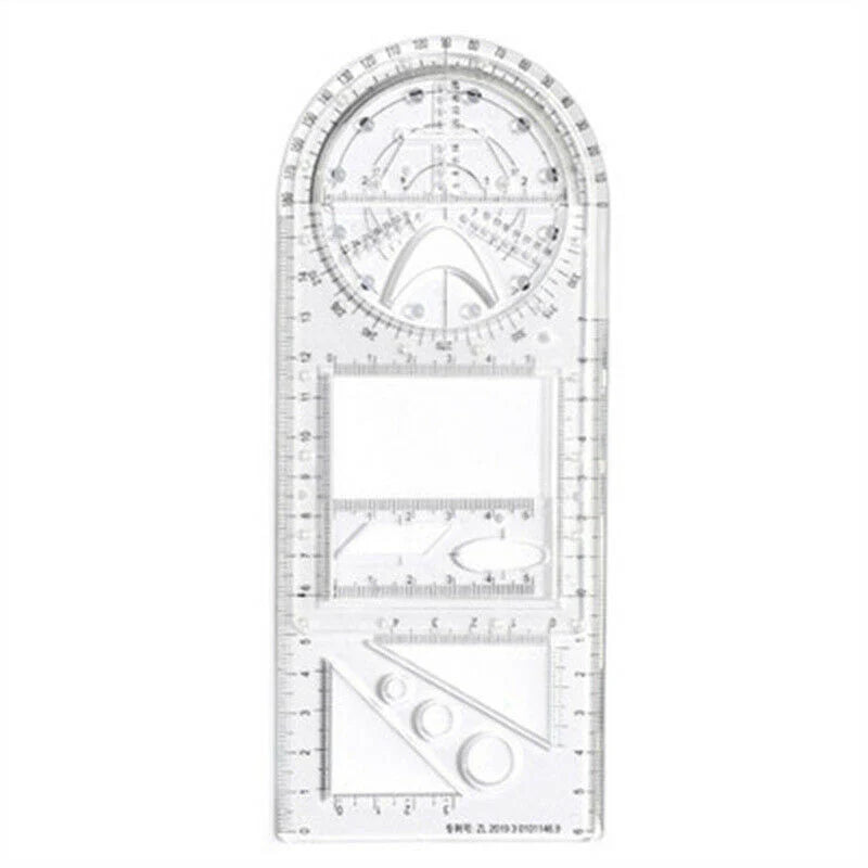 Multifunction Rotatable Drawing Template Ruler