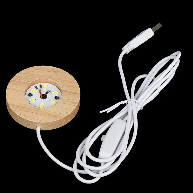 Wood Light Base Rechargeable Remote Control Wooden LED Light