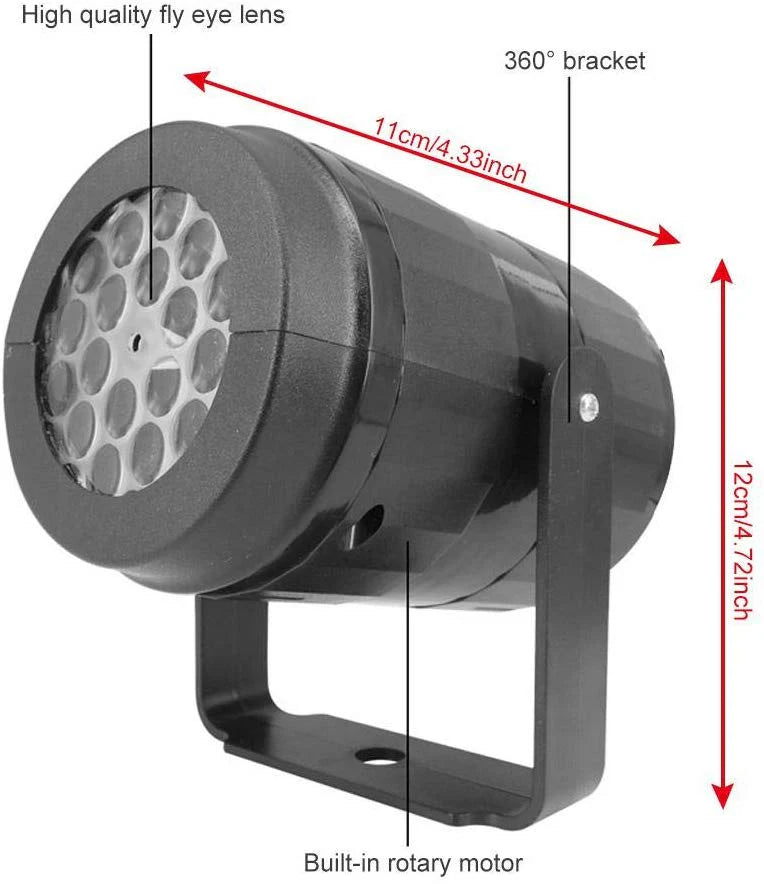 LED Stage Lights, Snowflake Light, White Snowstorm Projector Lamp